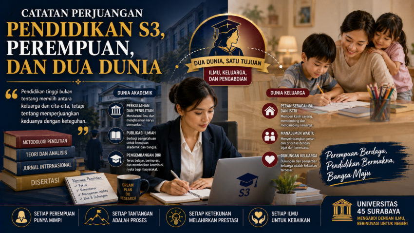 Karya Ilmiah Dosen di Media “Catatan Perjuangan Pendidikan S3, Perempuan, dan Dua Dunia”